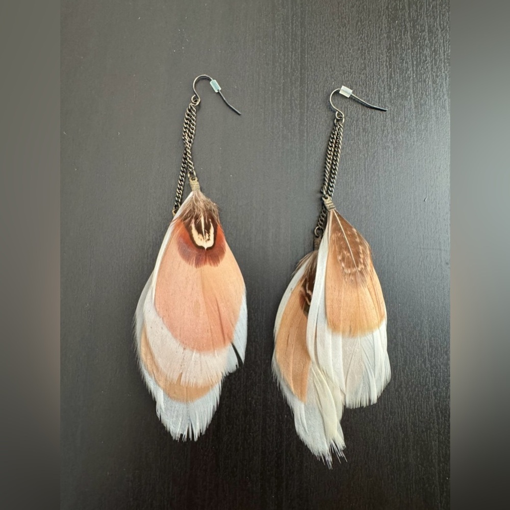 Elegant Feather Drop Earrings